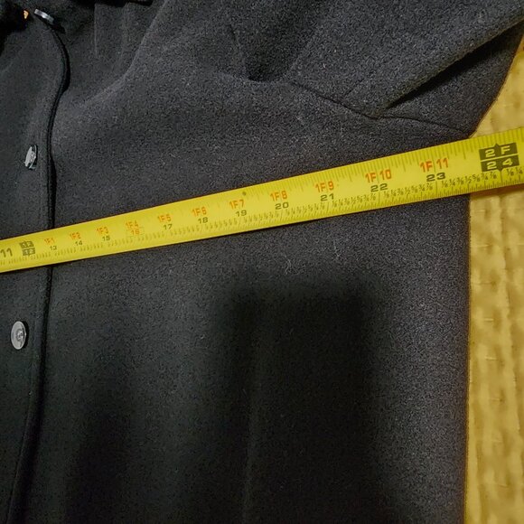 Harve Benard Coat Wool Blend Longline Black Front Cozy Warm lightweight Size 18 - Picture 10 of 11